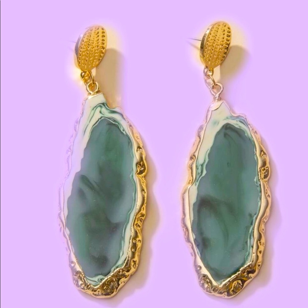 Gold and Turquoise colored earrings